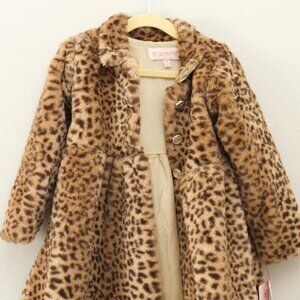 Girl's Leopard Faux Fur Coat- 3T